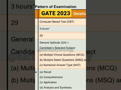 GATE 2023 Exam Pattern YouTube