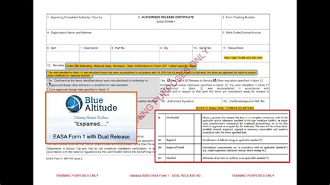 Explained Easa Form 1 With Dual Release Youtube