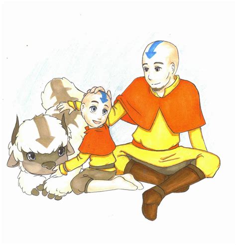 Avatar Aang And Tenzin By Griffon Rider Ann On Deviantart
