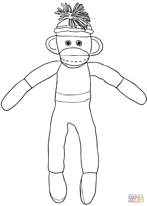 Christmas Sock Monkey Coloring Page Free Printable Coloring Pages