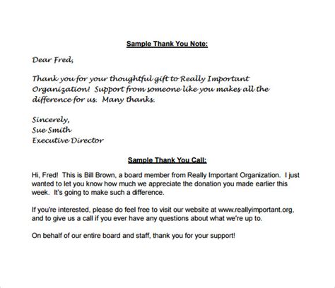 Free 7 Sample Thank You Notes For Donation In Pdf Ms Word