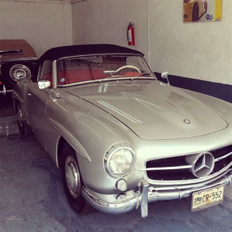 Mercedes Benz Classic Car Vintage Silver With Red Leather Interior