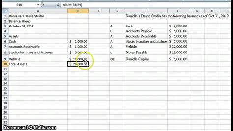 Create A Simple Balance Sheet Youtube