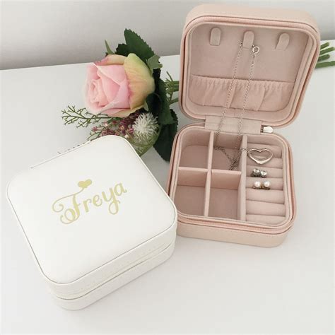 Personalised Jewellery Box Travel Jewellery Box Bridesmaid Gift