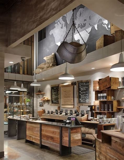 Coffee Shop With Rustic Wood Crates And Metal Material Guatejava