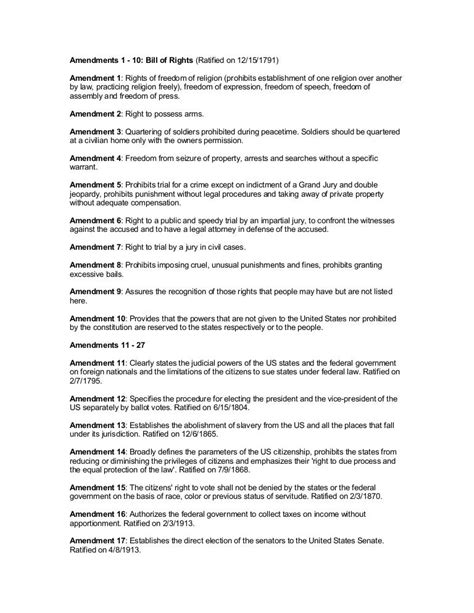 27 Amendments For Kids