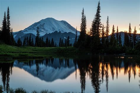 Mt Rainier Sunset Tipsoo Photograph by Tony Porter
