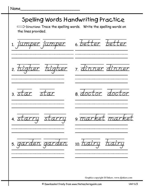 Free Printable Handwriting Worksheets For 2nd Grade