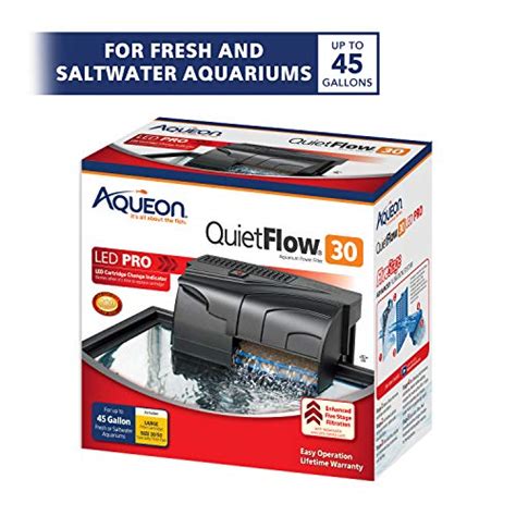 Aqueon Quietflow 30 Led Pro Aquarium Fish Tank Power Filter For Up To
