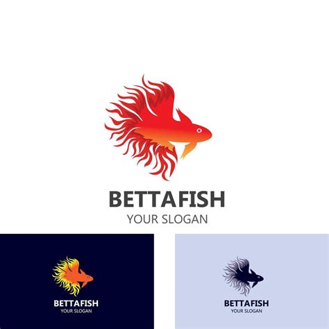 Betta Fish Modern Logo Style Design Vector Illustration Vector