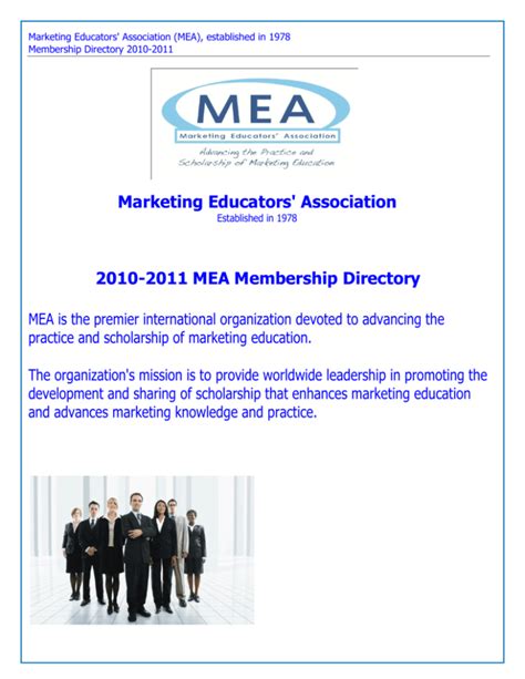Membership Directory Marketing Educators Association