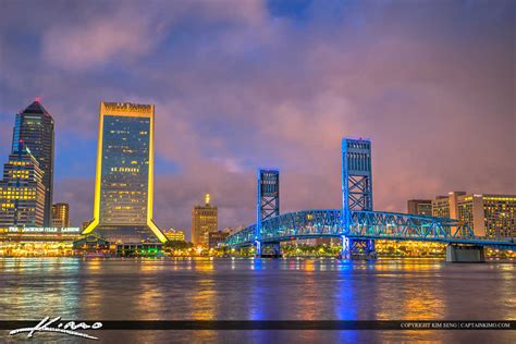 Jacksonville Florida Night Lights Royal Stock Photo