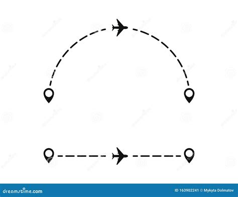 Airplane Line Path Route Aircraft Route Dotted Lines Tourism And