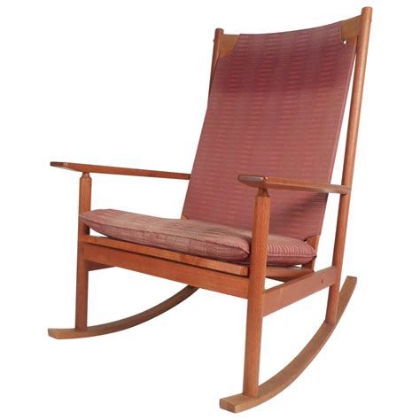 Sculptural Teak And Upholstered Danish Rocking Chair At 1stdibs