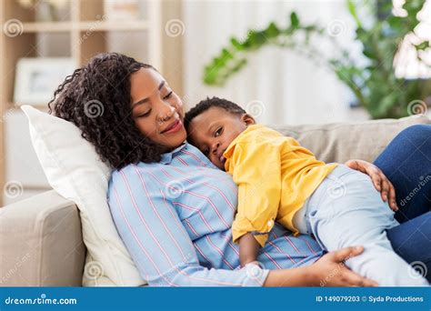 Happy African American Mother With Baby At Home Stock Image Image Of