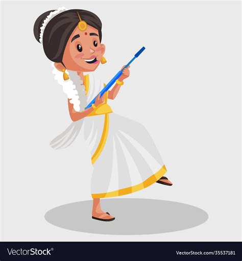 Indian Malayali Woman Cartoon Royalty Free Vector Image