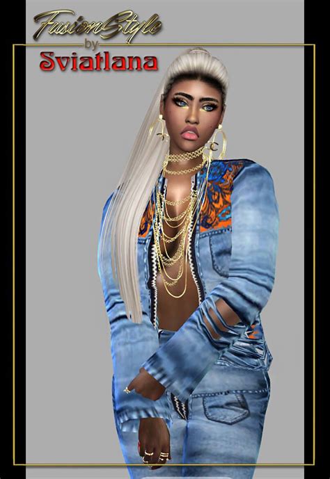 Sims 4 Vip Denim Outfit Fusionstyle By Sviatlana Denim Outfit Denim