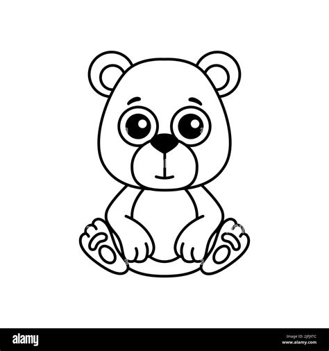 Forest Animal For Children Coloring Book Funny Bear In A Cartoon Style