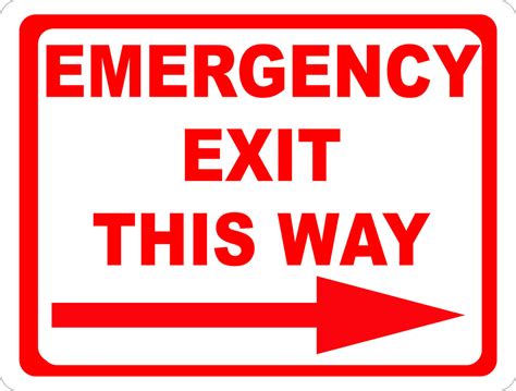 Emergency Exit This Way W Right Or Left Arrow Sign Signs By Salagraphics