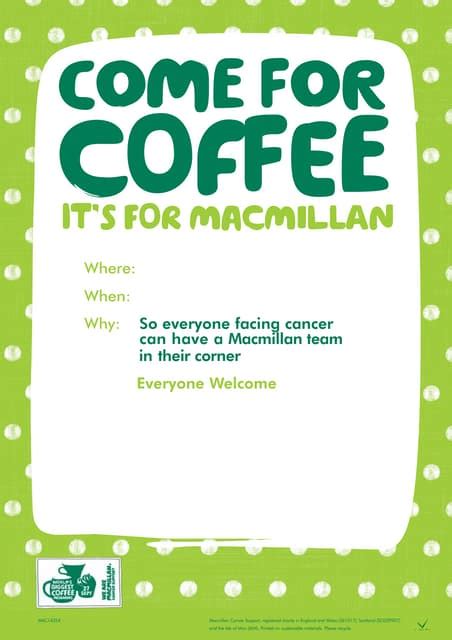 Macmillan Cancer Support Coffee Morning 2013 Poster Pdf