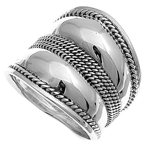 Sac Silver Sterling Silver Womens Large Bali New Ring Wholesale 925
