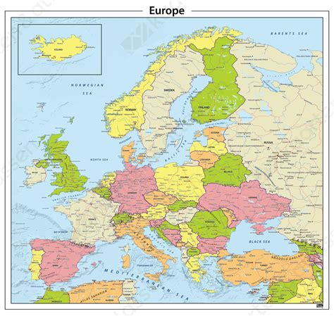 Kaart Europa Met Hoofdsteden En Landen Kaart
