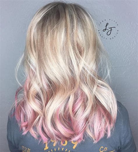 Blonde Hair With Pink Highlights Waypointhairstyles