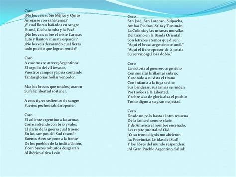 Himno Nacional Argentino Letra Completa Original Himno Nacional