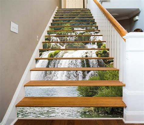 3d waterfalls 1444 stair risers with images stair risers stairs stair decals