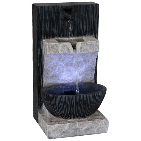 Sunnydaze Tranquil Basin Indoor Tabletop Water Fountain With Led Light