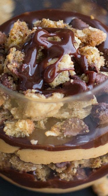 Quick Easy Oatmeal Chocolate Chip Cookie Peanut Butter Fudge Parfaits