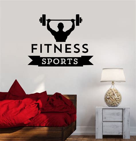 Vinyl Decal Fitness Sports Gym Bodybuilding Iron Sport Muscled Wall