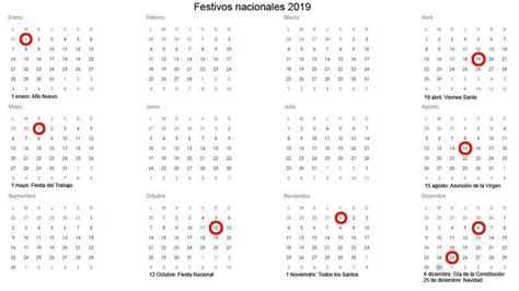 El Calendario Laboral De 2019 Cuenta Con 12 Dias Festivos Images