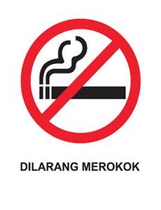 Selamba merokok di tempat awam. Merokok:Dilarang Merokok