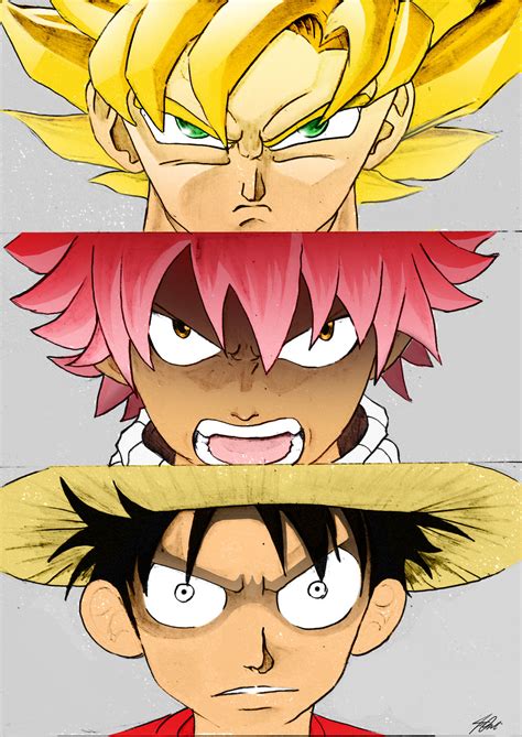 Goku Natsu And Luffy By Desvitio On Deviantart