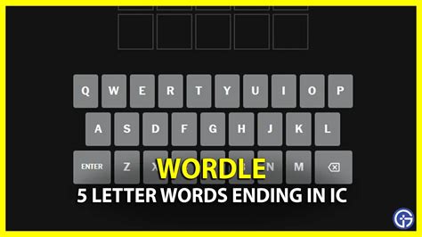 5 Letter Words Ending With Ic Wordle Clues List Esports Zip