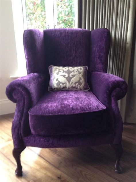 Purple Velvet Wingback Chair Purple Furniture Purple Chair Purple