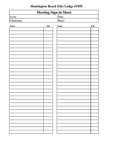 Blank Meeting Sign In Sheet - How to create a Meeting Sign In Sheet? Download this Blank Meeting ...
