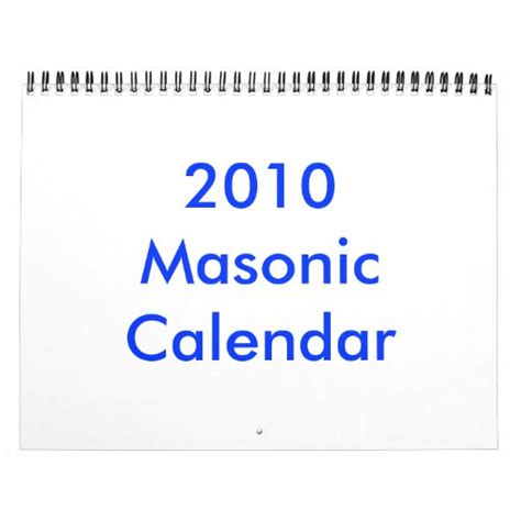 2010 Masonic Calendar Zazzle