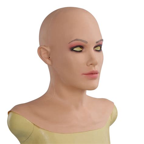 Realistic Silicone Female Mask With Makeup Cosplay Full Face Masks