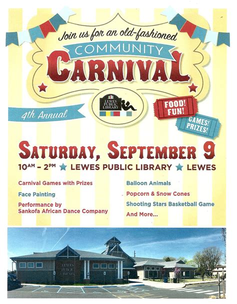 4th Annual Community Carnival The Lewes Public Library Lewes