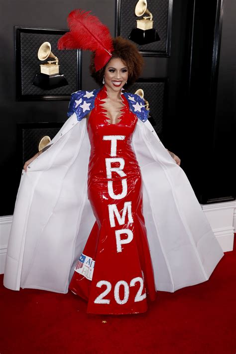 Grammys 2020 Pro Trump Singer Joy Villa Shocks In ‘impeached And Re Elected Gown’ The Us Sun