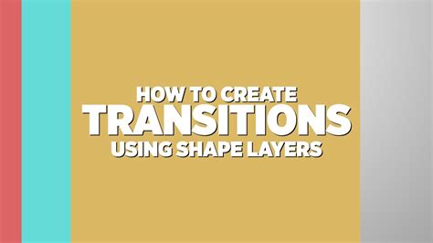 Shape Layers Transitions In After Effects Adobe Tutorial Youtube