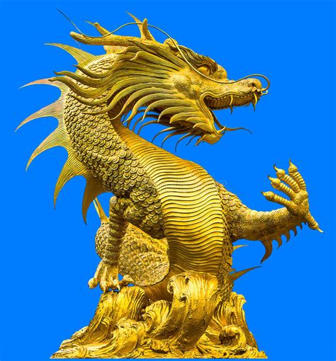 Golden Dragon Statue Stock Photo Image Of Golden Background 43308356