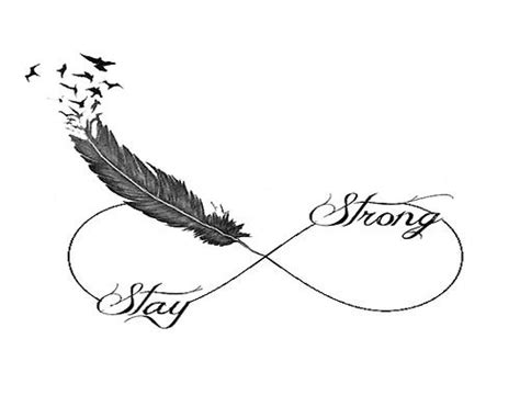stay strong infinity feather dove tatoo idea tatoeage ideeën inspirerende tatoeages tatoeages