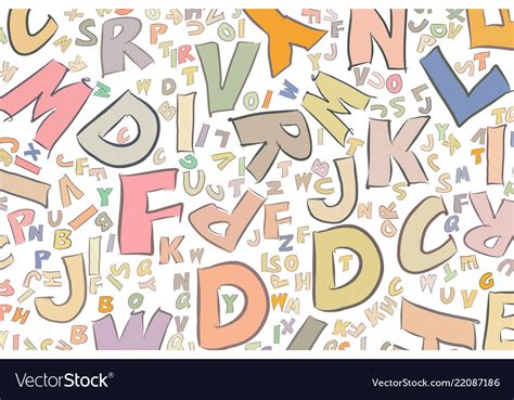 Alphabets Letters Background Abstract Colorful Vector Image