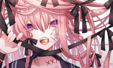 Hd wallpapers and background images Download 2500x1511 Anime Girl, Yandere, Lollipop, Pink ...