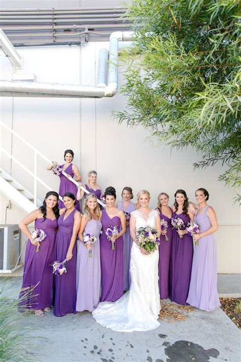 Purple Ombre Bridesmaid Dresses Michelle Garibay Events Leah Marie