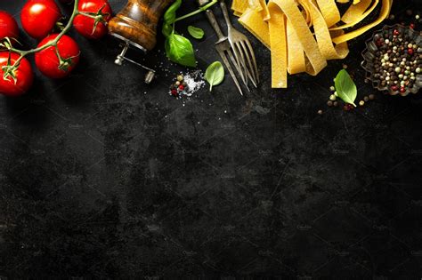 Italian Food Background With Ingredi Stock Photo Containing Gastronomy