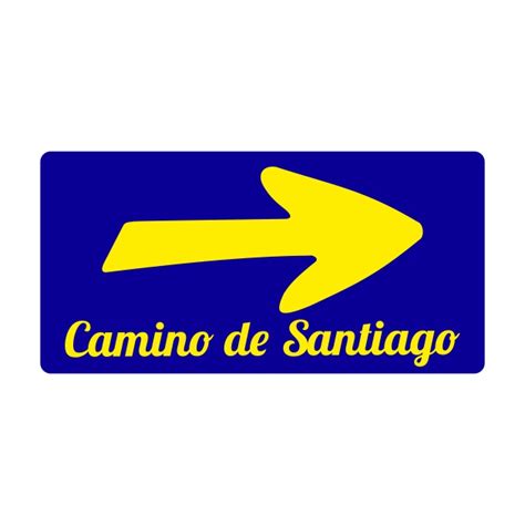 Pegatina Rectangular Camino De Santiago Flecha Regalos El Escudo